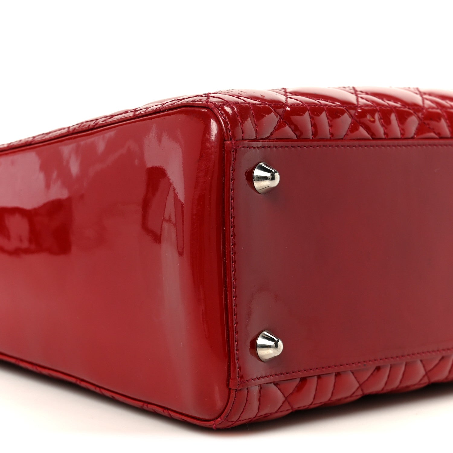 Christian Dior Patent Cannage Large Lady Dior Red 9 of 10