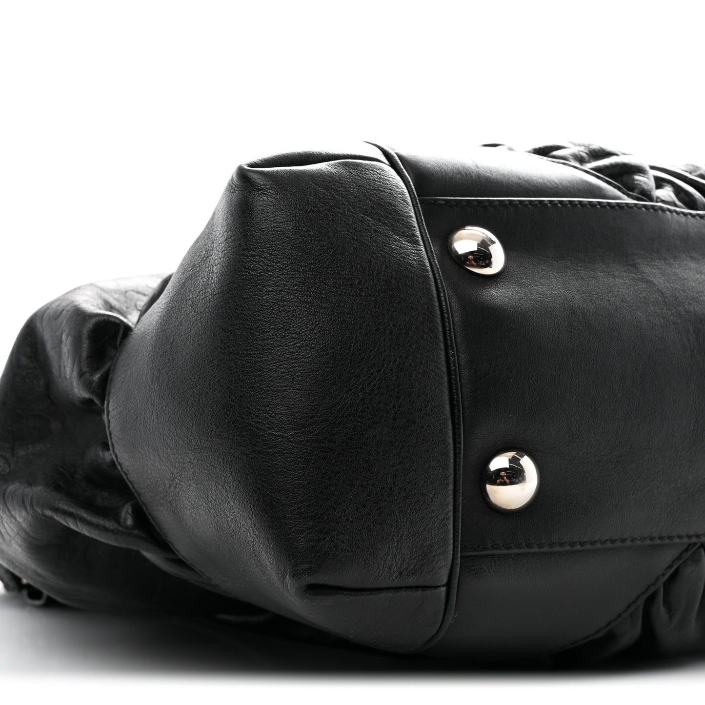 Horsebit Embossed Full Moon Tote Black