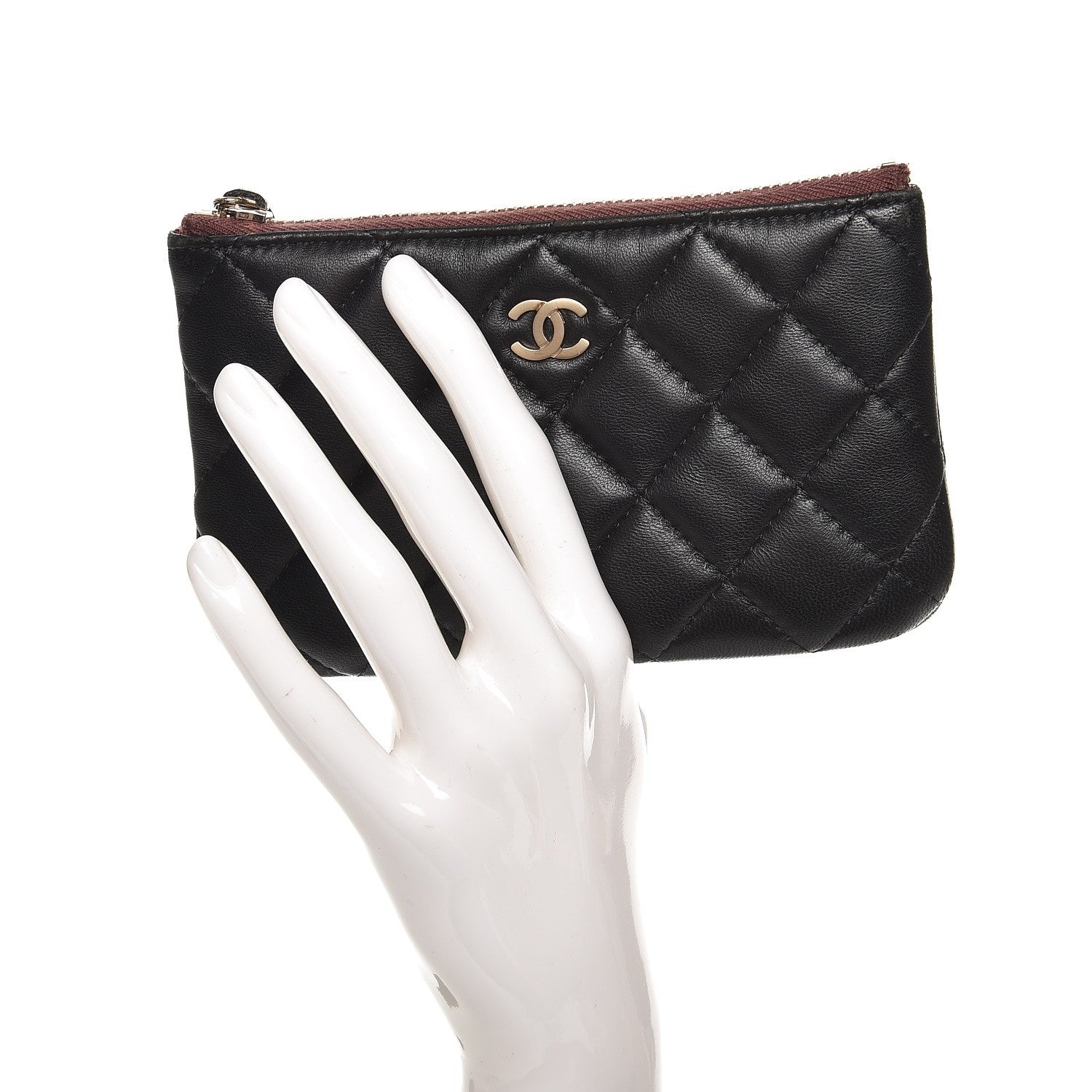 Chanel Lambskin Quilted Small Cosmetic Case Black 2 of 10
