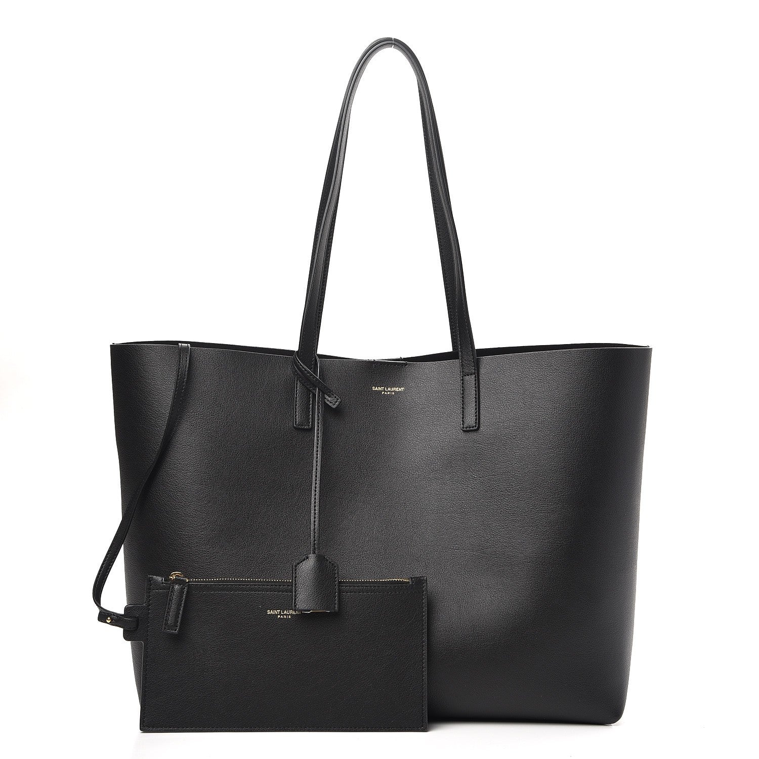 Saint Laurent Calfskin Large Shopping Tote Black 3 of 9