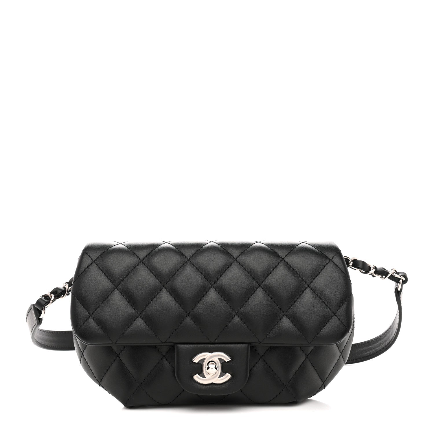 Chanel Calfskin Quilted CC Uniform Flap Belt Bag Black 1 of 12
