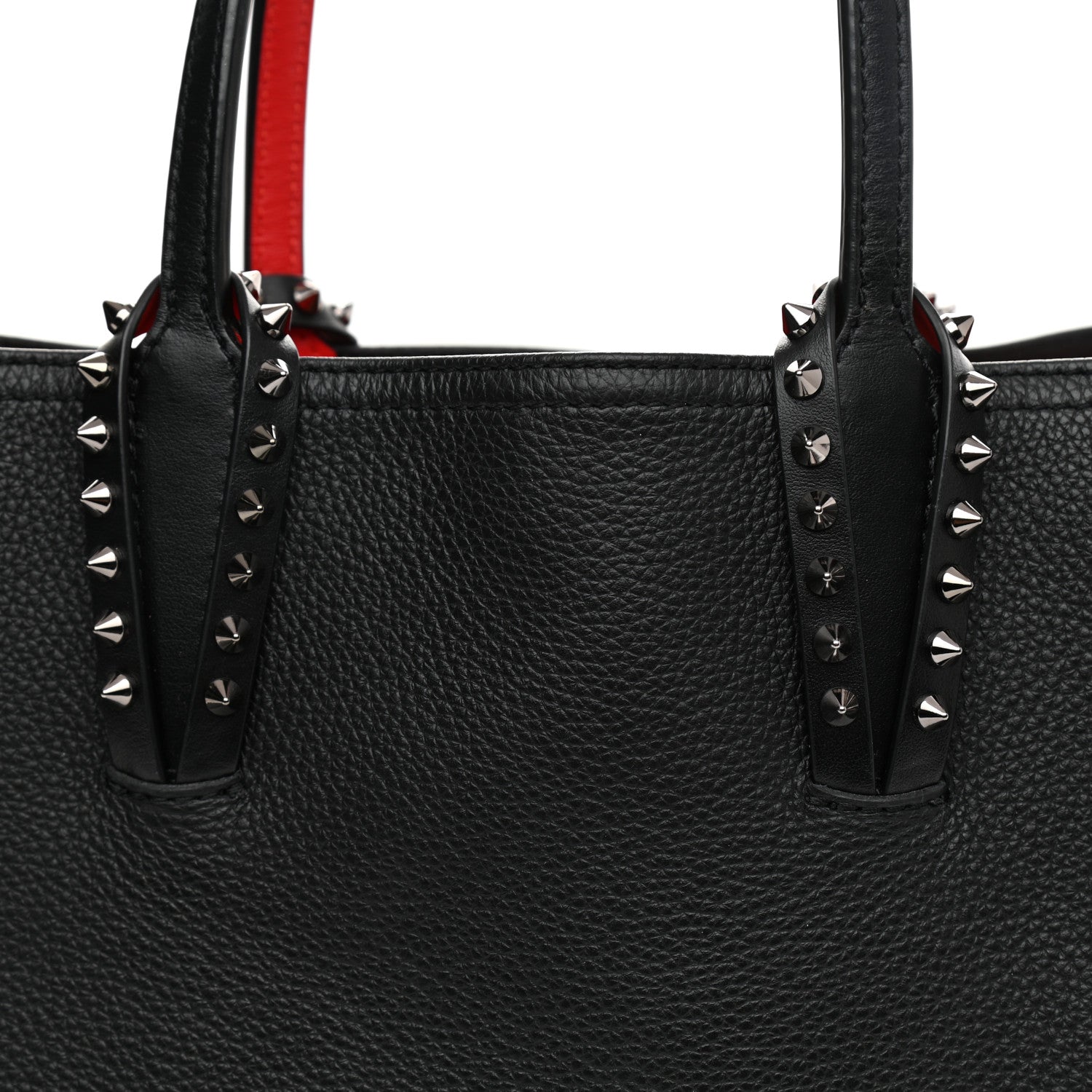 Christian Louboutin Calfskin Spikes Small East West Cabata Tote Black 9 of 12