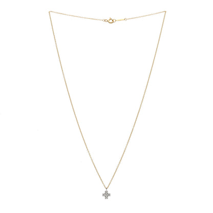Tiffany 18K Yellow Gold Platinum Diamond Cruciform Cross Pendant Necklace 3 of 5