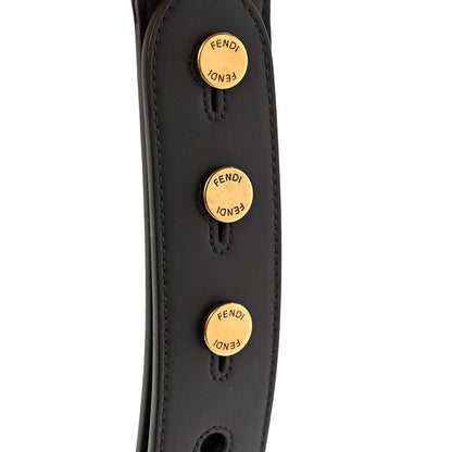 Fendi Ribbon Vitello Seta FF 1974 Adjustable Strap You Fango Marrone Black 11 of 15