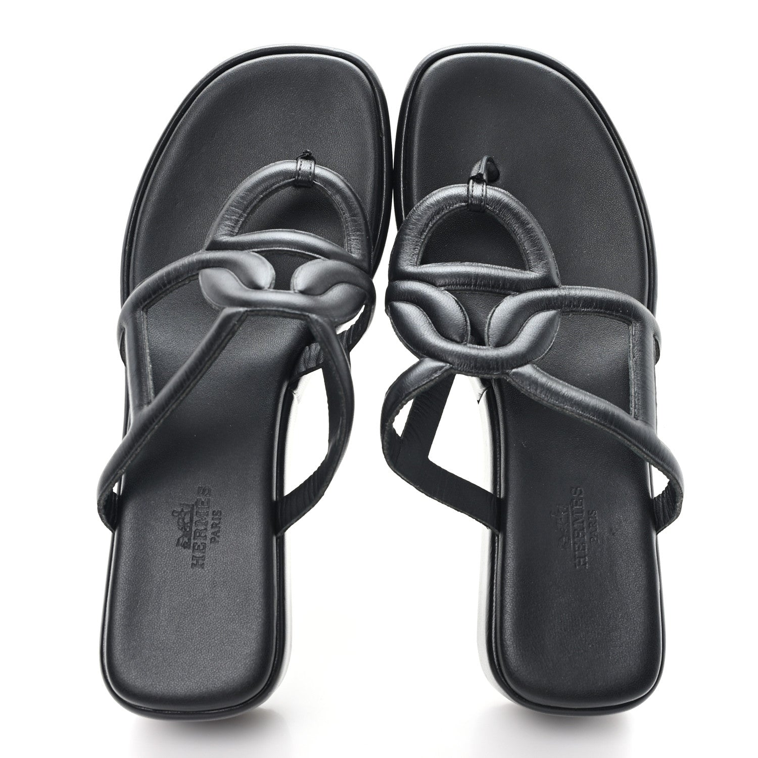 Hermes Nappa Gipsy Sandals 39 Black 2 of 9