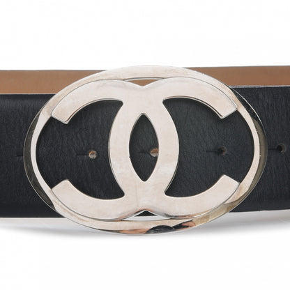 Chanel Leather CC Logo Belt 95 38 Black 3 of 5