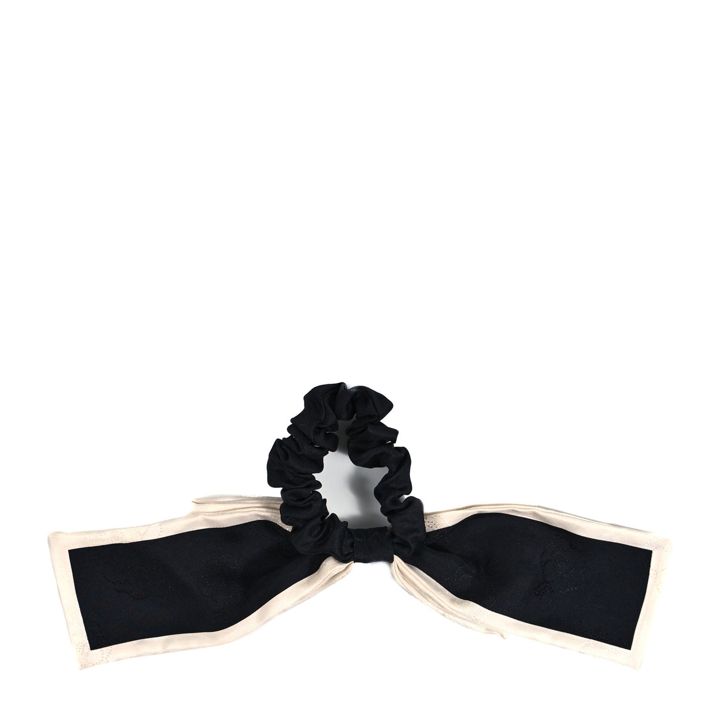 Silk Hair Tie Black Ivory