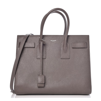 Saint Laurent Grained Calfskin Small Sac De Jour Fog 1 of 26