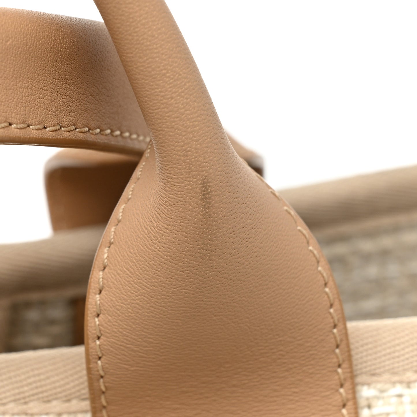 Mixed Fibers Calfskin Medium Deauville Tote Light Beige
