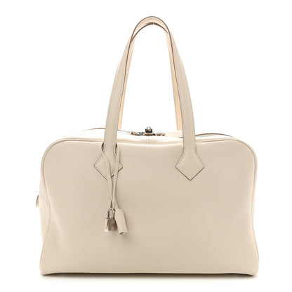 Hermes Taurillon Clemence Victoria II 35 Craie 1 of 10