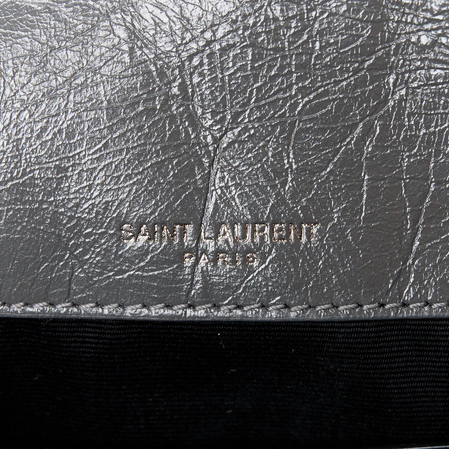 Saint Laurent Crinkled Calfskin Matelasse Monogram Baby Niki Chain Satchel Storm 6 of 11