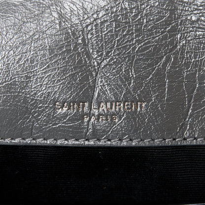 Saint Laurent Crinkled Calfskin Matelasse Monogram Baby Niki Chain Satchel Storm 6 of 11