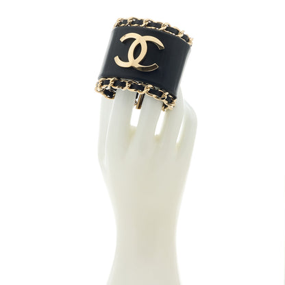 Chanel Lambskin Chain CC Cuff Black Gold 2 of 5