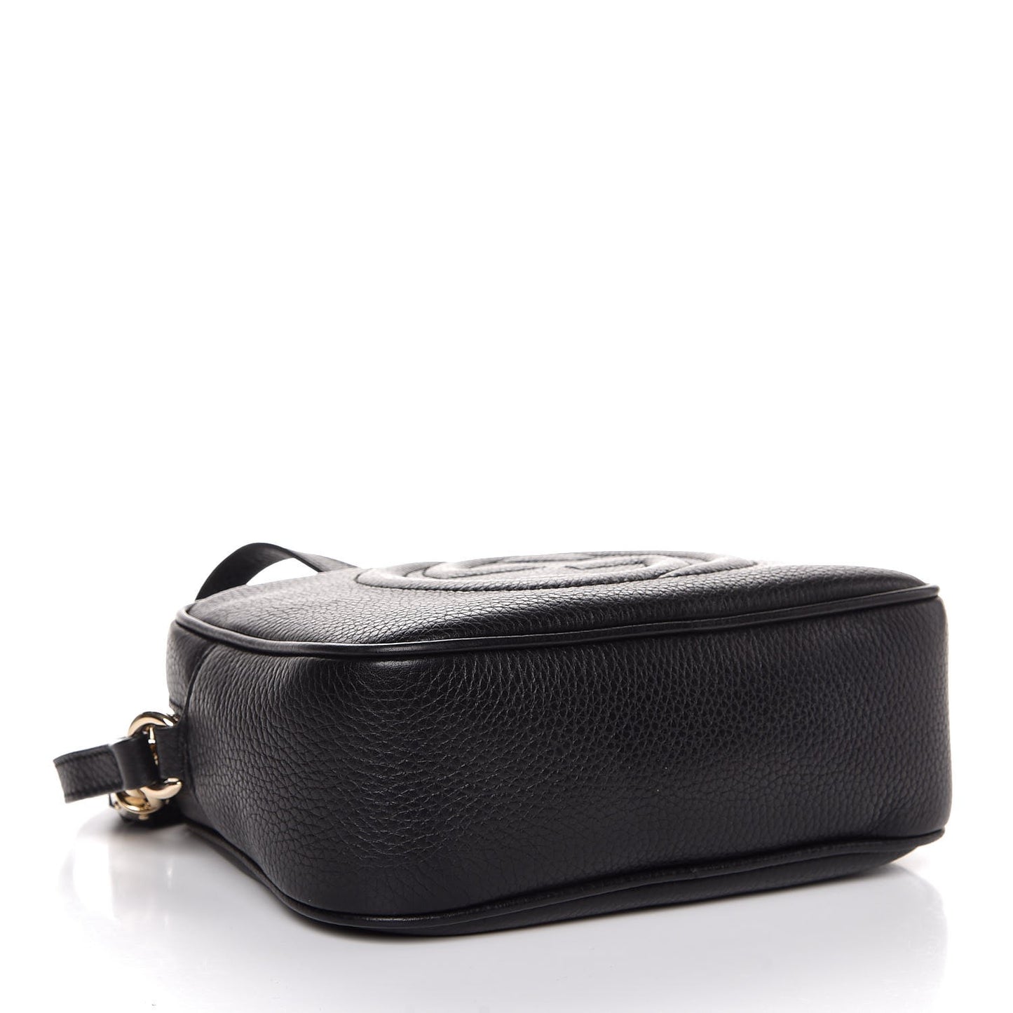 Pebbled Calfskin Small Soho Disco Bag Black