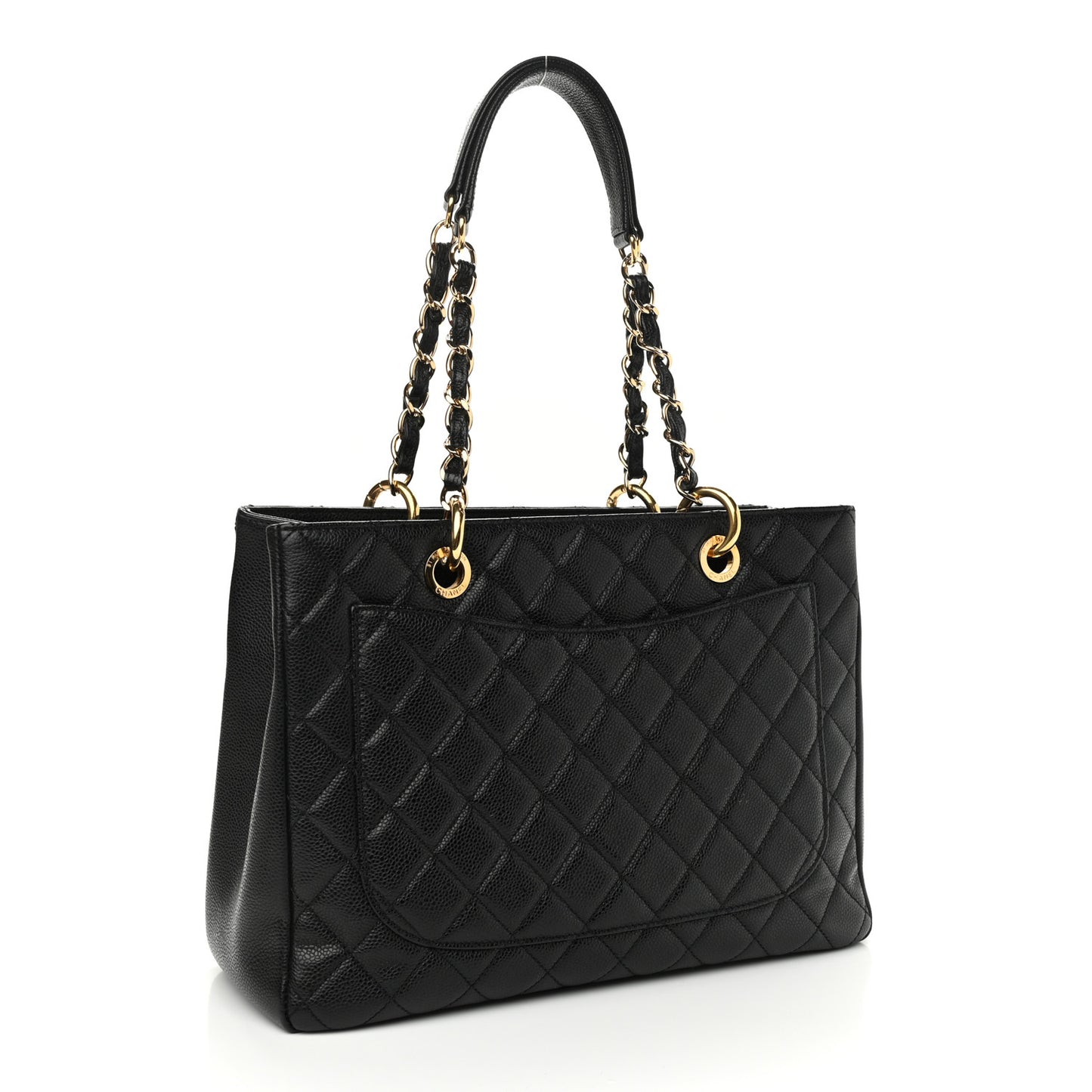 Caviar Quilted Grand Shopping Tote GST Black