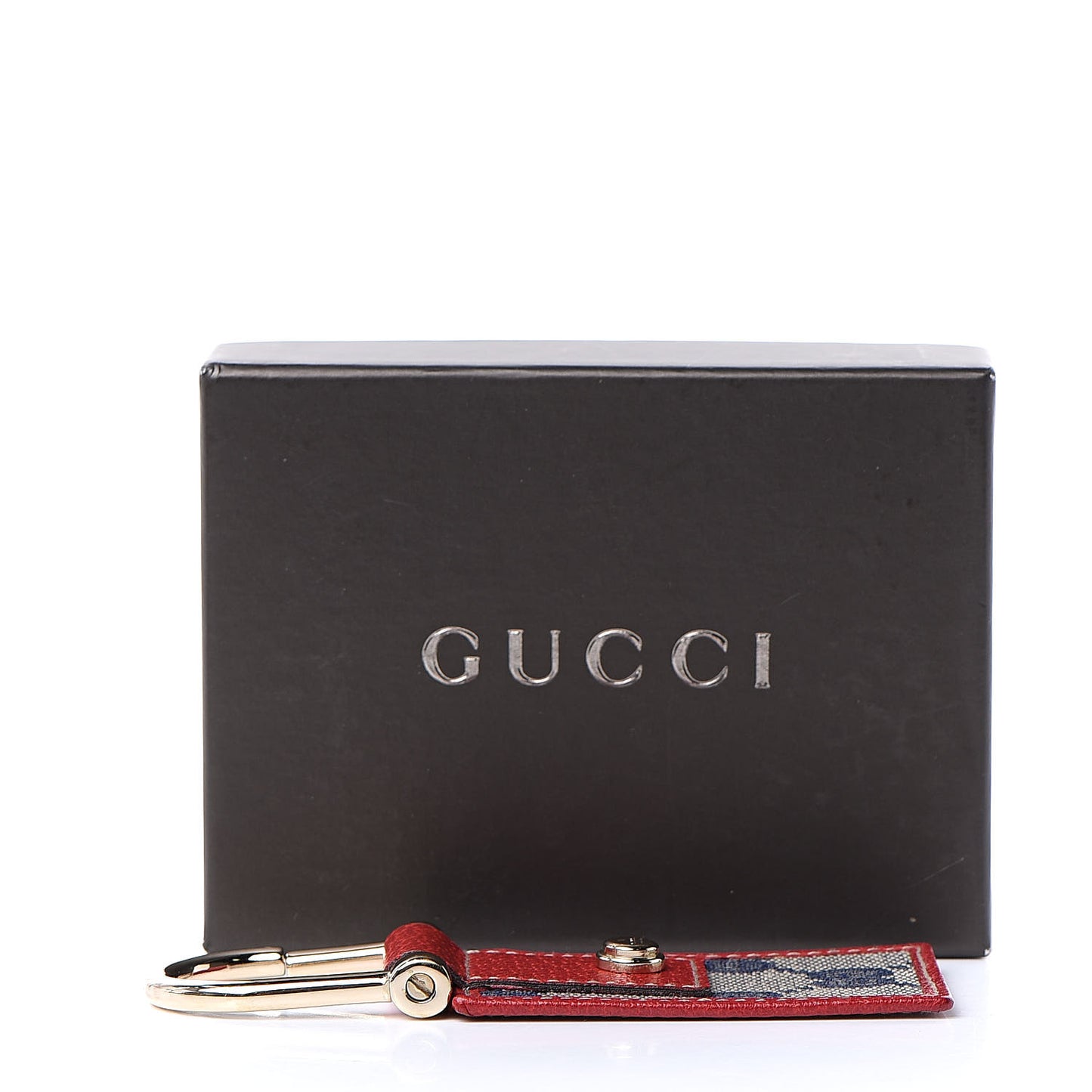 Monogram Key Ring Navy Red