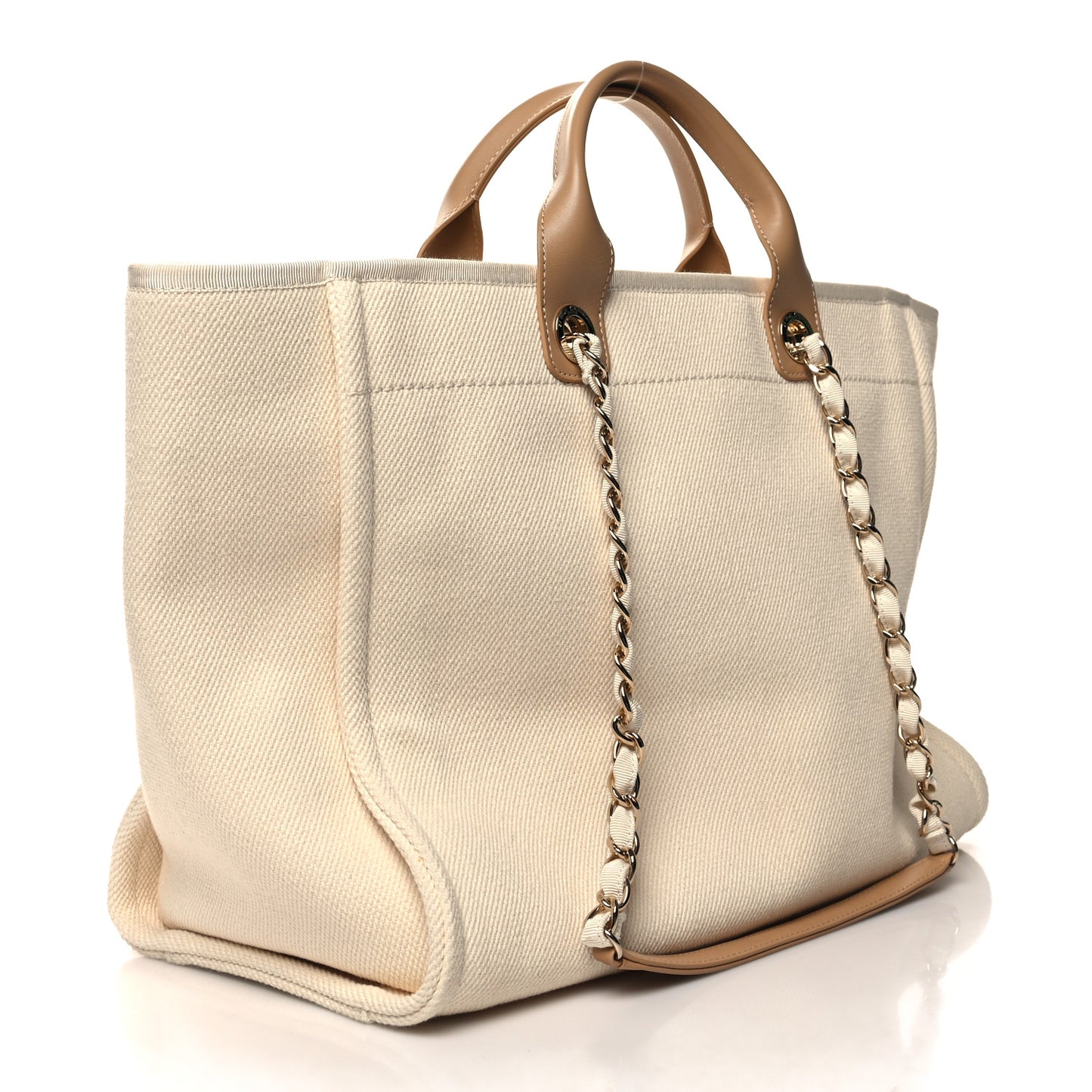 Canvas Pearl Large Deauville Tote Ecru Beige
