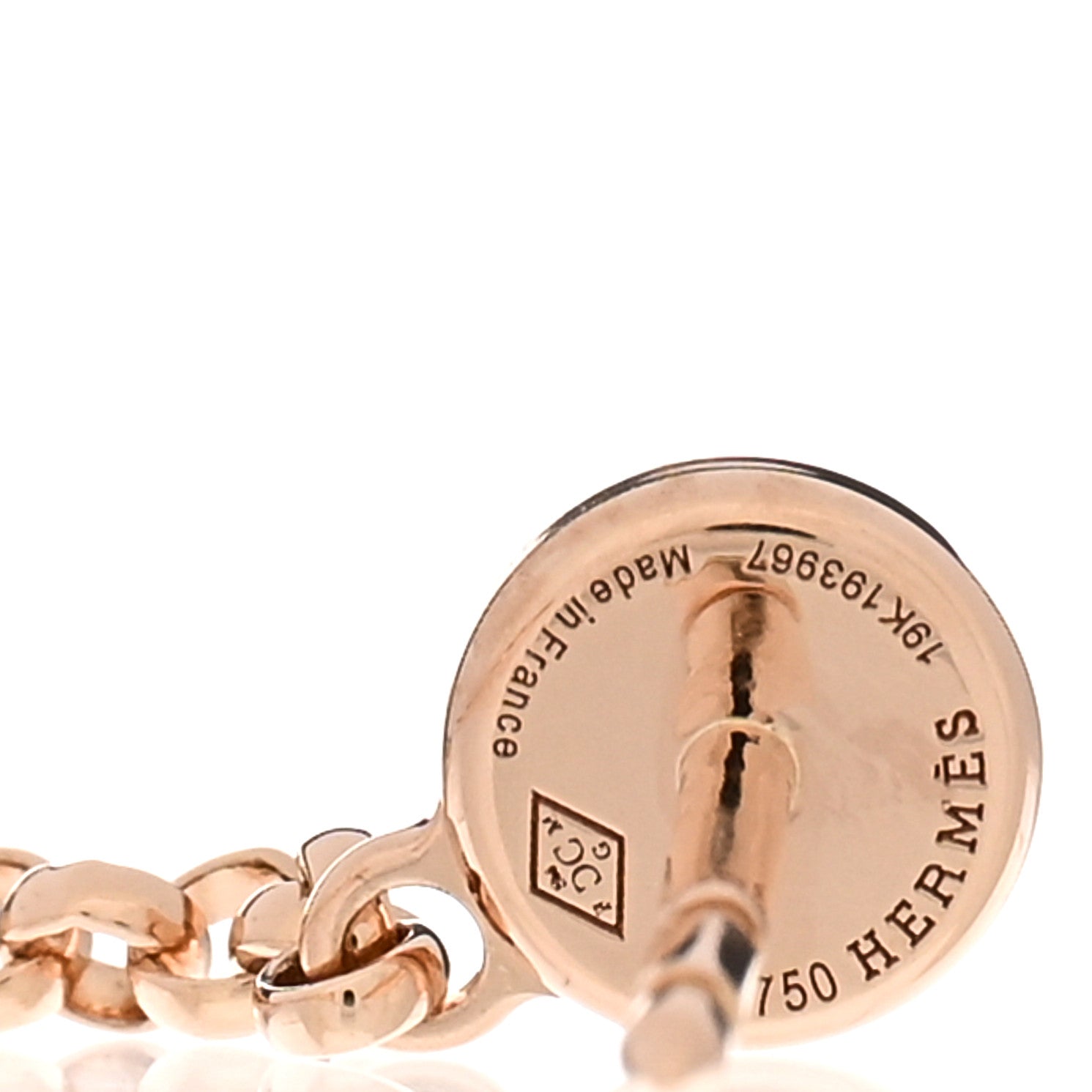 Hermes 18K Rose Gold Diamond Gambade Earrings 4 of 5