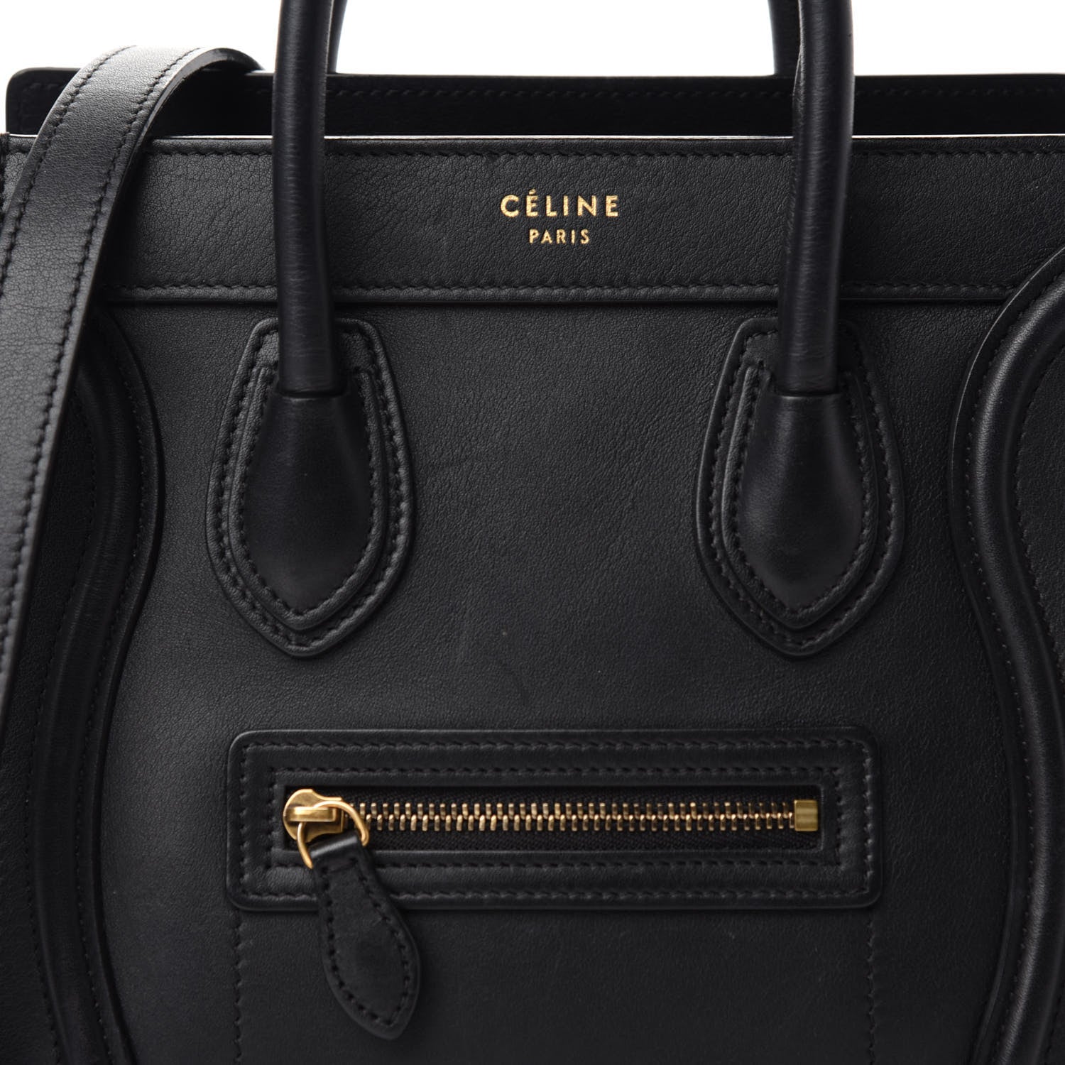 Celine Smooth Calfskin Nano Luggage Black 10 of 10