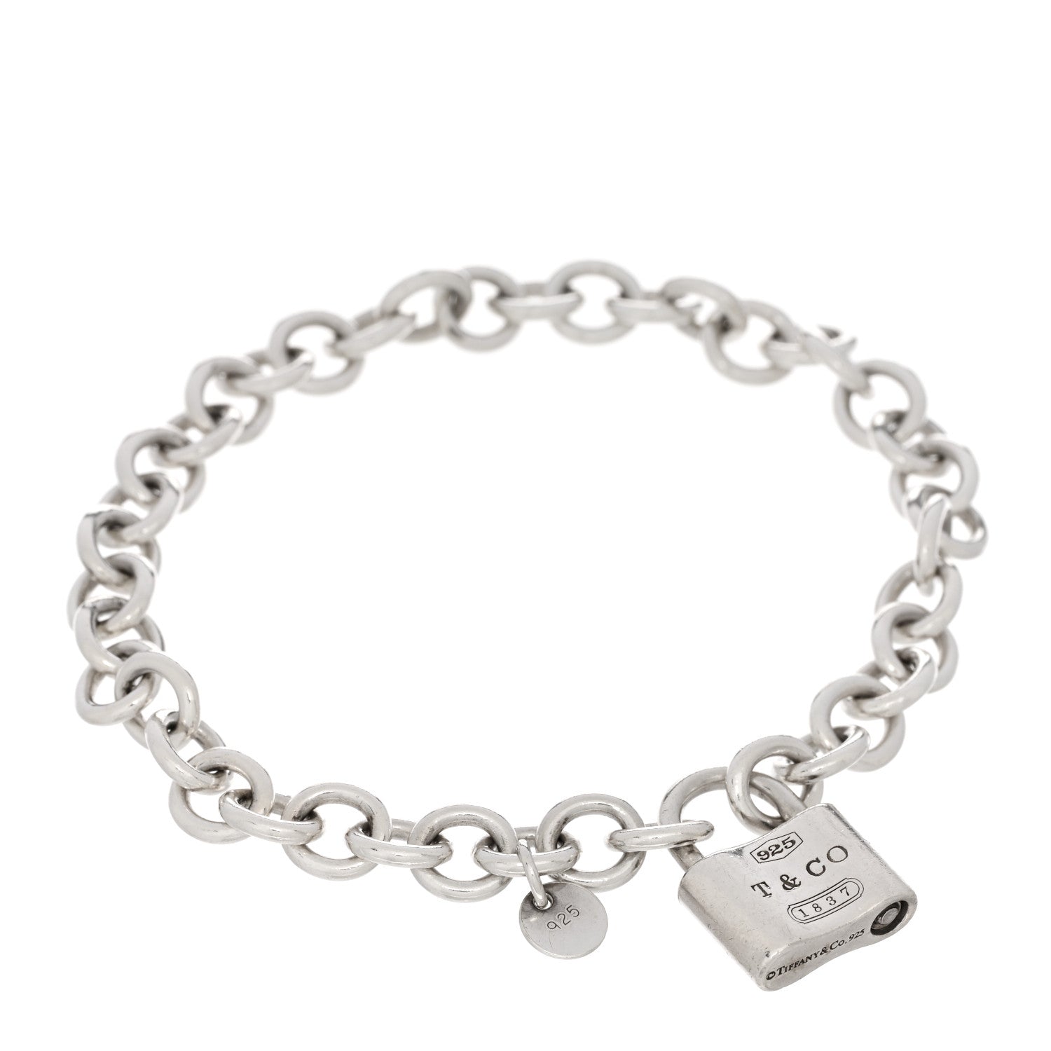 Tiffany Sterling Silver 1837 Lock Charm Bracelet 1 of 3