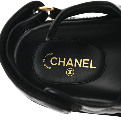 Chanel Velcro Dad Sandals 38 Black 7 of 9