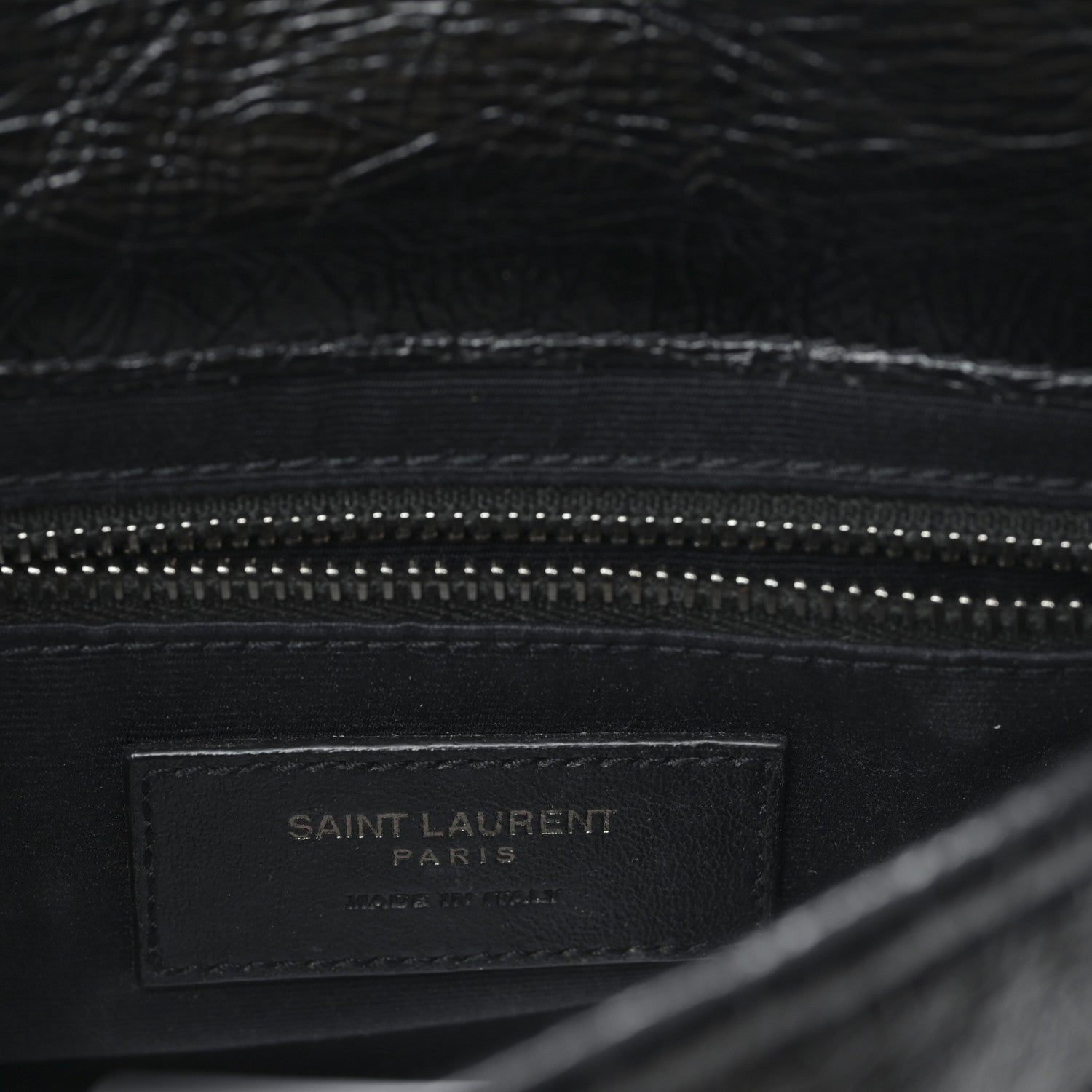 Saint Laurent Crinkled Calfskin Matelasse Monogram Niki Chain Wallet Black 6 of 9