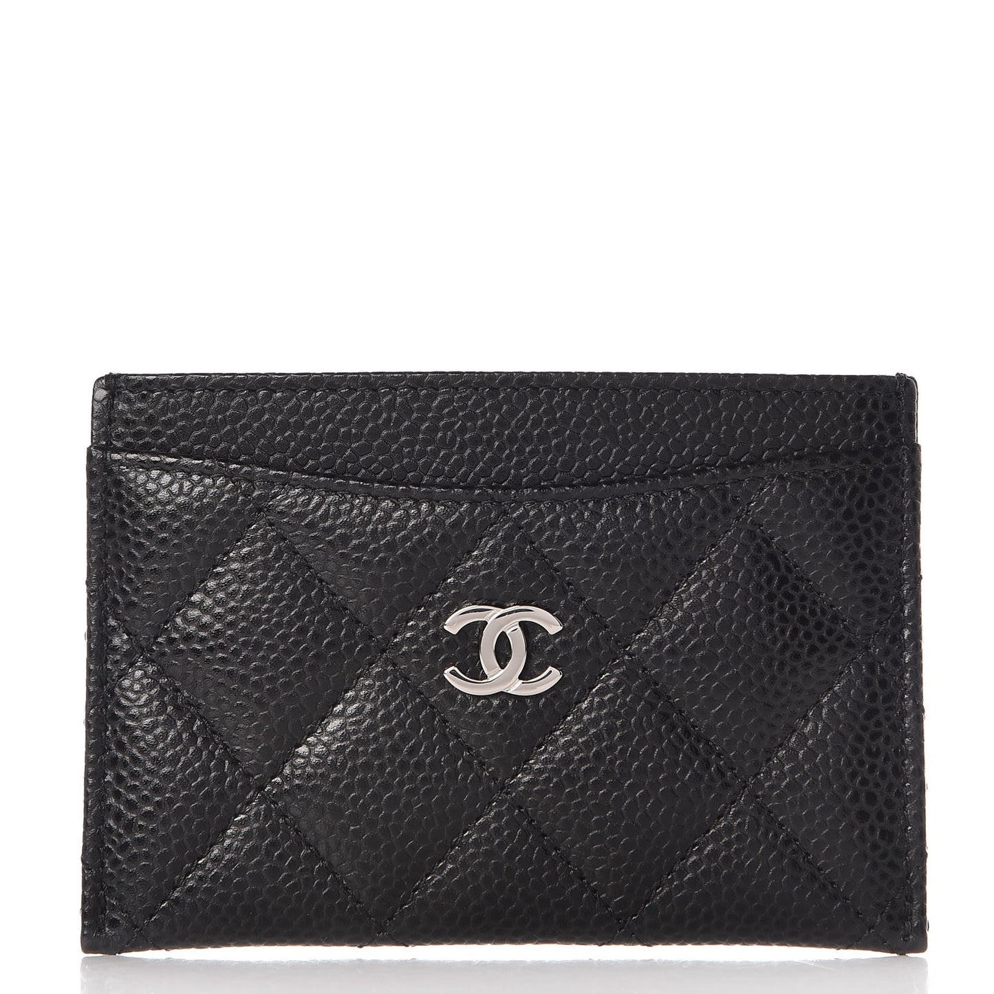 Caviar Quilted Card Holder Black
