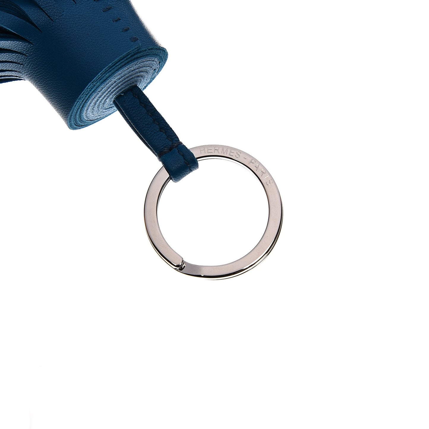 Lambskin Bi-Color Carmen Tassel Key Holder Bleu Izmir Celeste