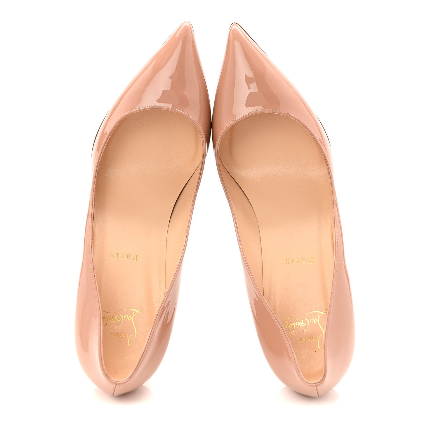 CHRISTIAN LOUBOUTIN Patent Pigalle Follies 85 Pumps 41 Nude 41 Nude