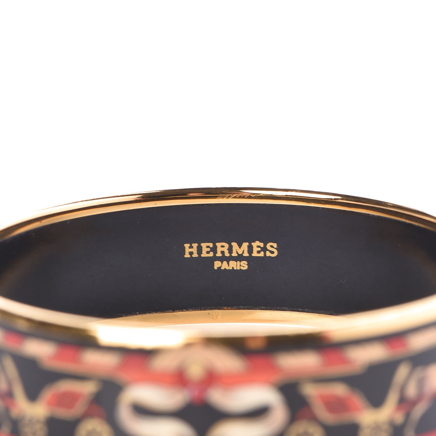 Hermes Enamel Printed Wide Chariots Bracelet 65 4 of 5