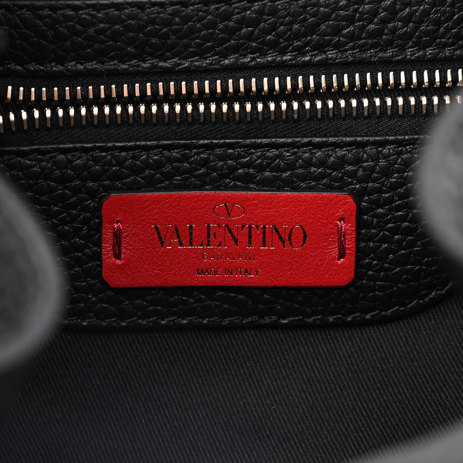 Valentino Garavani Pebbled Calfskin Rockstud Drawstring Backpack Black 6 of 10