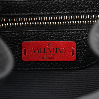 Valentino Garavani Pebbled Calfskin Rockstud Drawstring Backpack Black 6 of 10