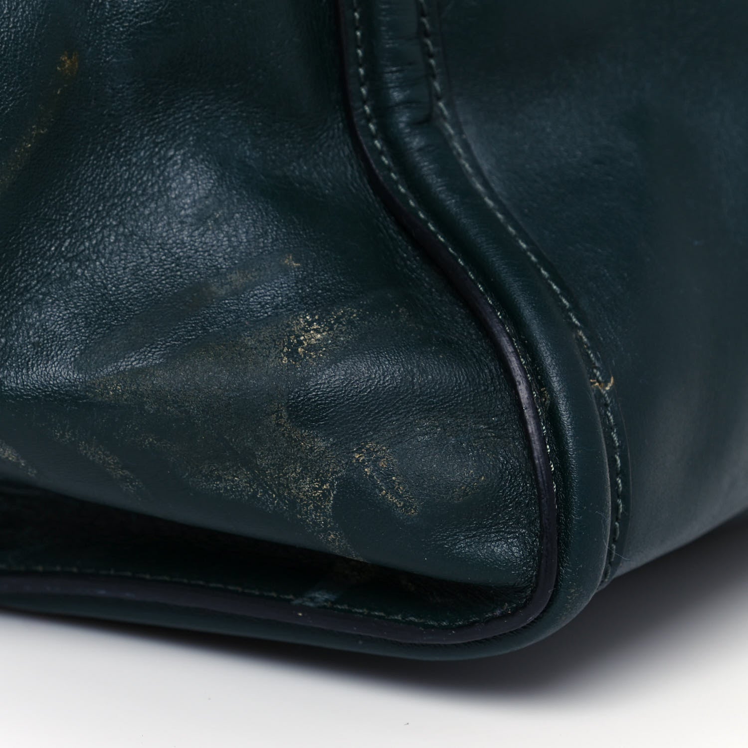 Alexander McQueen Pebbled Calfskin Large Skull Padlock Zip Around Tote Dark Green 23 of 28