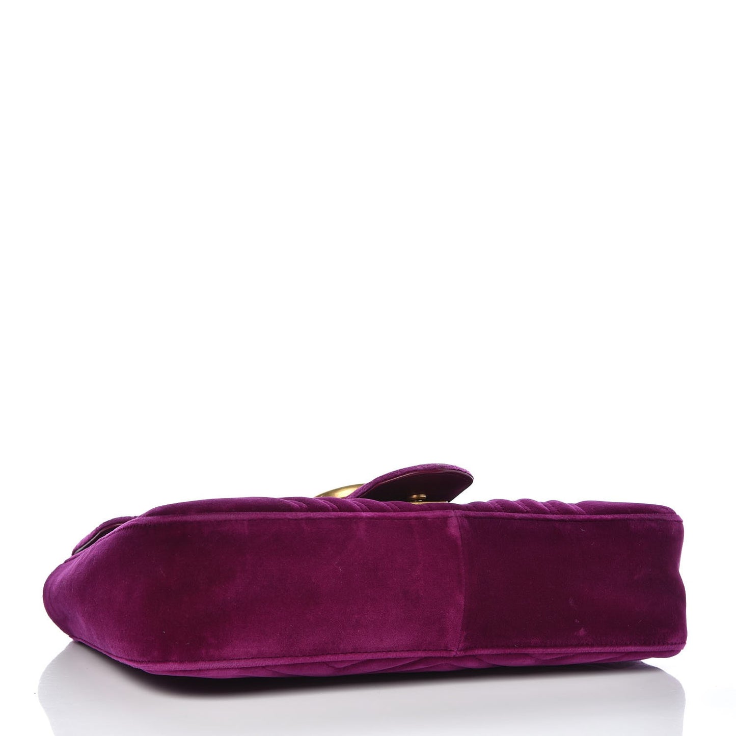 Velvet Matelasse Medium GG Marmont Shoulder Bag Fuchsia Violet Cyclamen