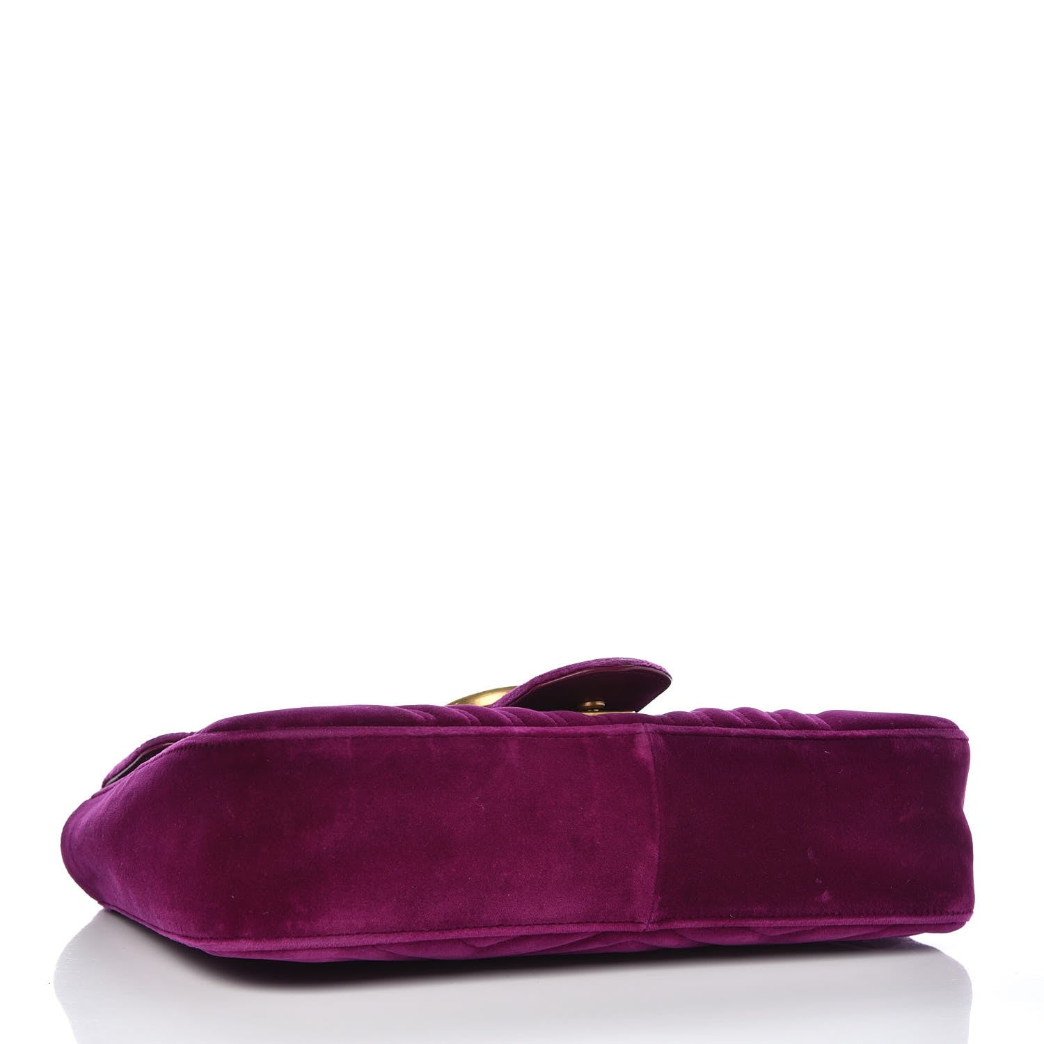 Gucci Velvet Matelasse Medium GG Marmont Shoulder Bag Fuchsia Violet Cyclamen 4 of 12
