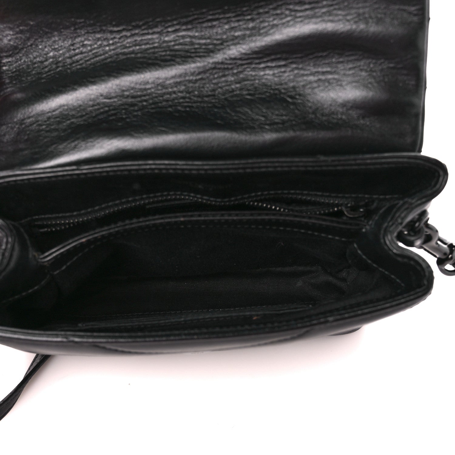 Saint Laurent Calfskin Y Quilted Monogram Monochrome Toy Loulou Crossbody Bag Black 5 of 11