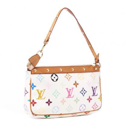 Louis Vuitton Monogram Multicolor Pochette Accessories White 2 of 7