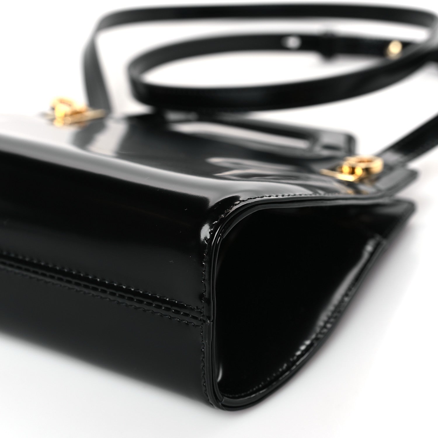 Salvatore Ferragamo Brushed Calfskin Mini Wanda Top Handle Bag Black 8 of 8