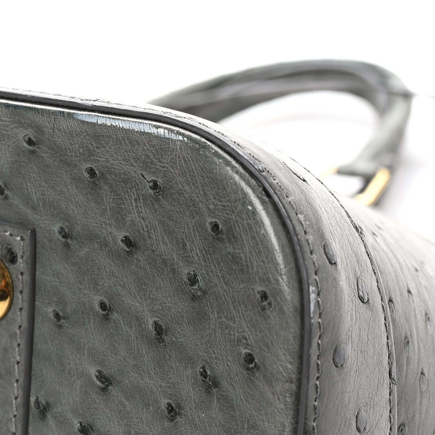 Louis Vuitton Ostrich Alma MM Gris 10 of 10