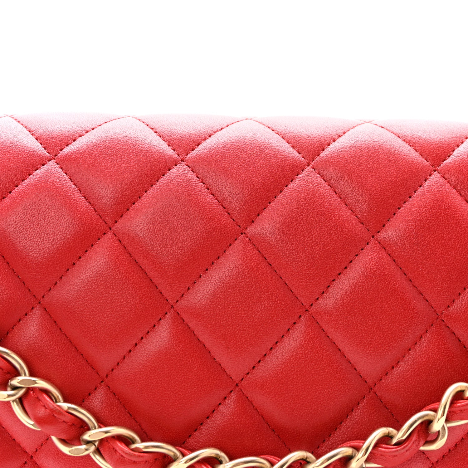 Chanel Lambskin Quilted Jumbo Double Flap Red 8 of 10