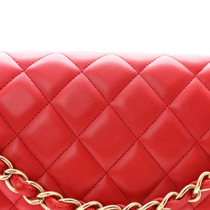 Chanel Lambskin Quilted Jumbo Double Flap Red 8 of 10