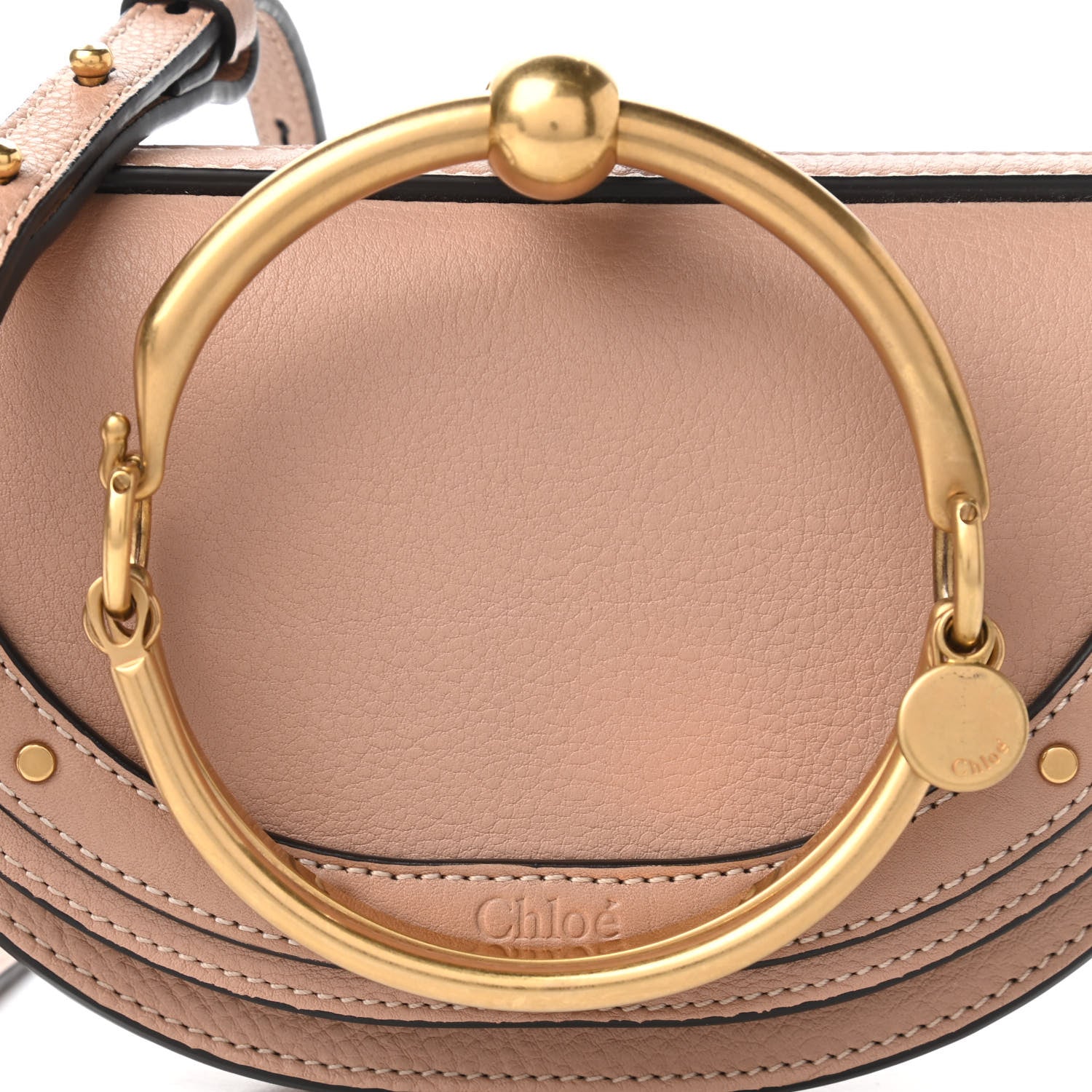 Chloe Calfskin Small Nile Bracelet Minaudiere Bag Biscotti Beige 10 of 11
