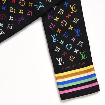 Louis Vuitton Silk Monogram Multicolor Bandeau Black 3 of 4