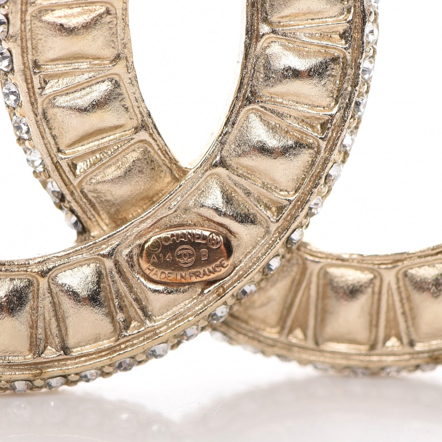 Baguette Crystal CC Brooch Light Gold