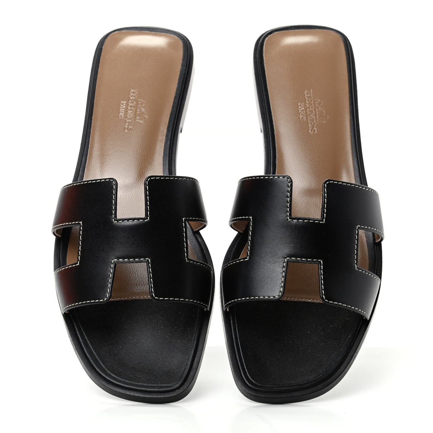 Box Calfskin Oran Sandals 37 Black