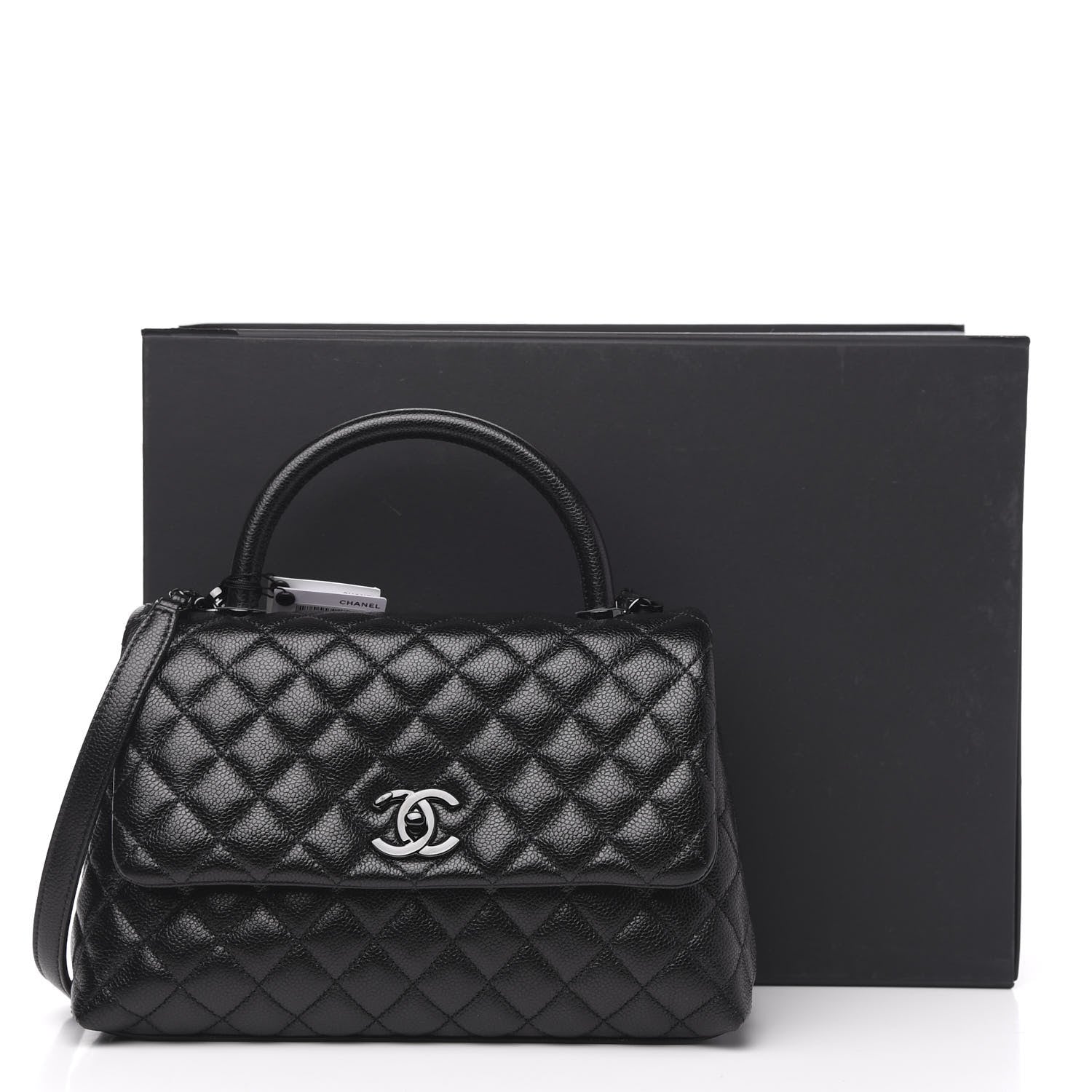 Chanel Caviar Quilted Small Coco Handle Flap So Black 10 of 10