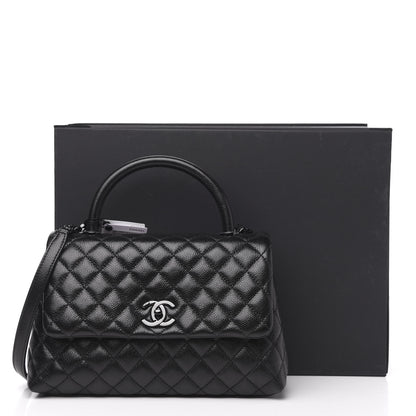 Chanel Caviar Quilted Small Coco Handle Flap So Black 10 of 10