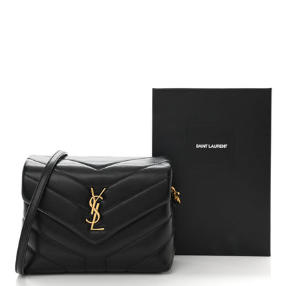 Saint Laurent Calfskin Y Quilted Monogram Toy Loulou Crossbody Bag Black 12 of 12