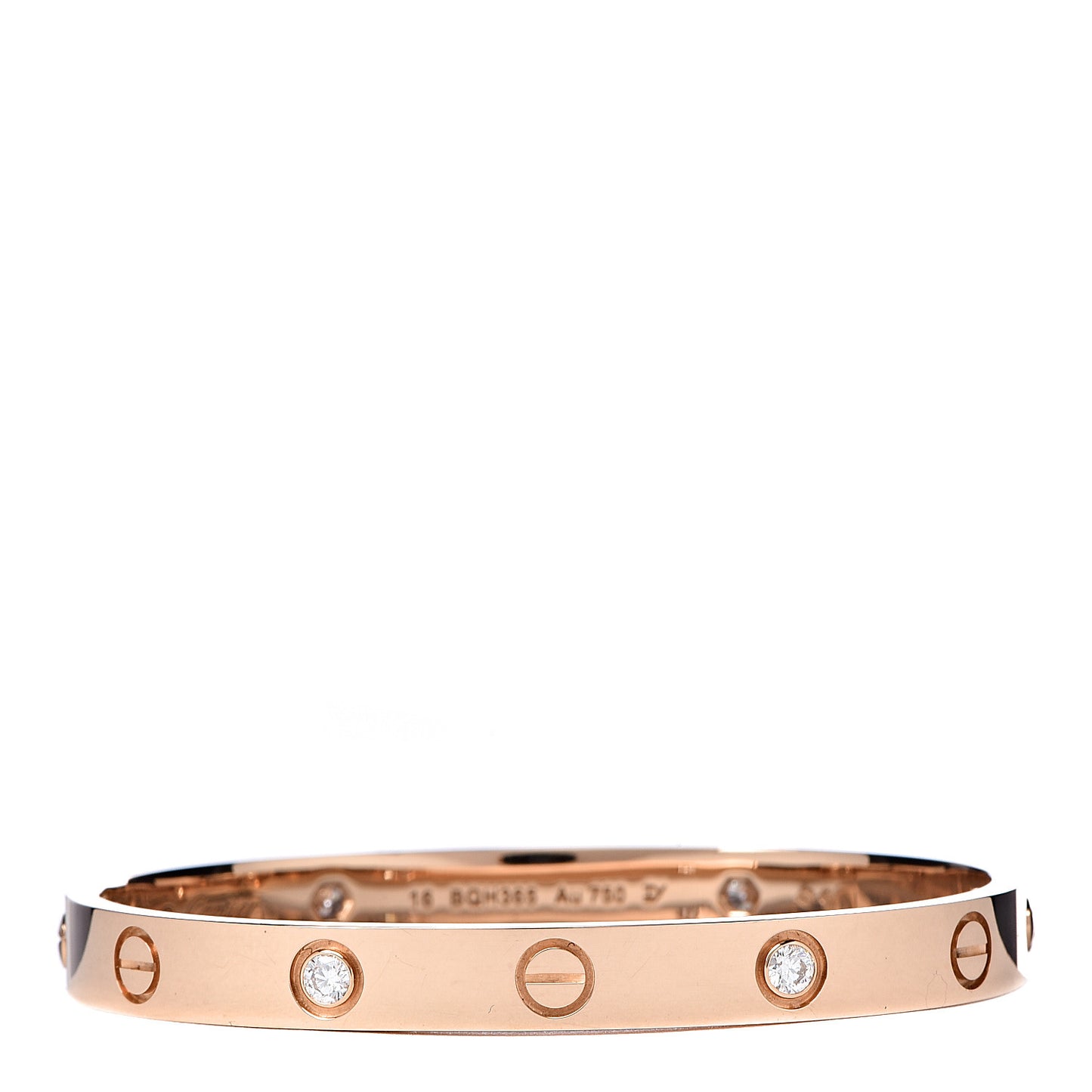 18K Pink Gold 4 Diamond LOVE Bracelet 16