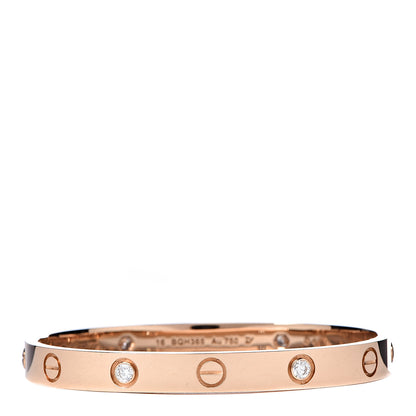 Cartier 18K Pink Gold 4 Diamond LOVE Bracelet 16 1 of 6